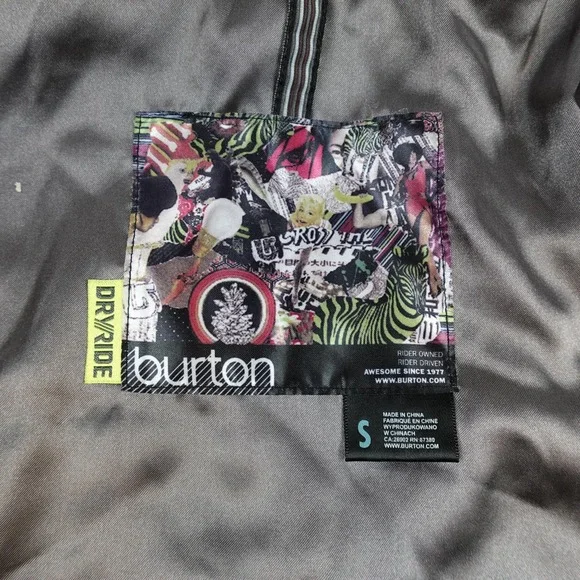 Burton Cherish Jacket Womens Small Black Hooded Dryride Insulated Ski Snow - Picture 4 of 10